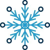 Snowflake Line Blue Two Color Icon vector