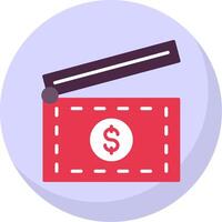 Clapperboard Flat Bubble Icon vector