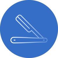 Straight Razor Flat Bubble Icon vector