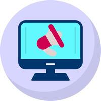 Computer Flat Bubble Icon vector