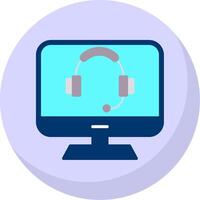 Computer Flat Bubble Icon vector