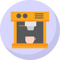 café máquina plano burbuja icono vector