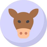 vaca plano burbuja icono vector