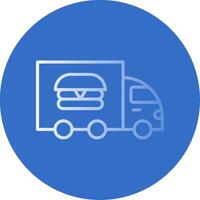 Food Truck Flat Bubble Icon vector