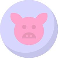 cerdo plano burbuja icono vector