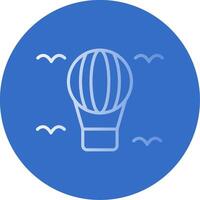 Hot Air Balloon Flat Bubble Icon vector