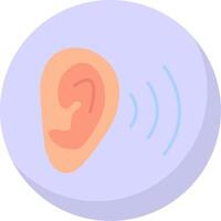 Ear Flat Bubble Icon vector