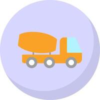 Cement Truck Flat Bubble Icon vector