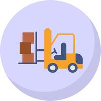 Forklift Flat Bubble Icon vector