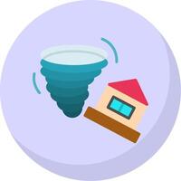 Tornado Flat Bubble Icon vector