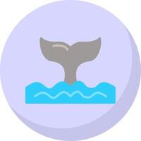 Whale Flat Bubble Icon vector