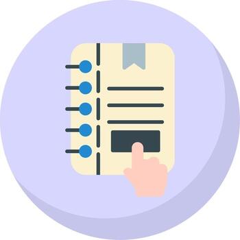 Notepad Flat Bubble Icon vector