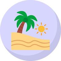 playa plano burbuja icono vector