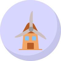 Windmill Flat Bubble Icon vector