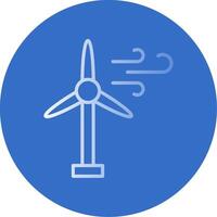 Wind Turbine Flat Bubble Icon vector
