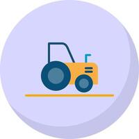Tractor Flat Bubble Icon vector