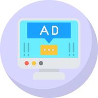 Ad Pop Up Flat Bubble Icon vector