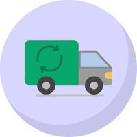 Garbage Truck Flat Bubble Icon vector