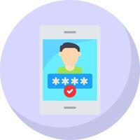 Authentication Flat Bubble Icon vector