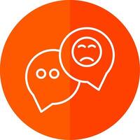 Speech Bubble Line Red Circle Icon vector