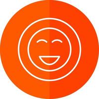 Happy Line Red Circle Icon vector