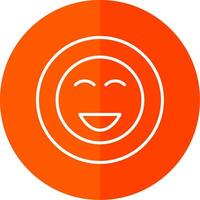 Happy Line Red Circle Icon vector