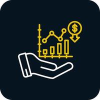 Revenue Line Red Circle Icon vector