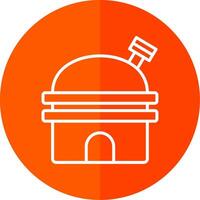 Observatory Line Red Circle Icon vector