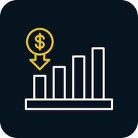 Interest Rate Line Red Circle Icon vector