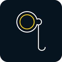 Monocle Line Red Circle Icon vector