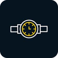 Wristwatch Line Red Circle Icon vector