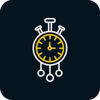 Clock Line Red Circle Icon vector