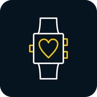 Smartwatch Line Red Circle Icon vector