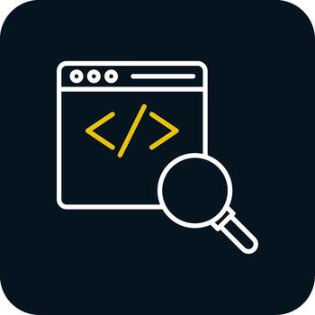 Code Review Line Red Circle Icon vector
