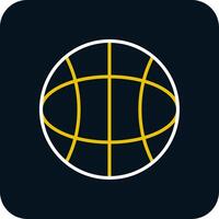 Globe Line Red Circle Icon vector