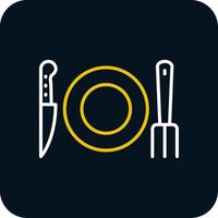 Fork Line Red Circle Icon vector