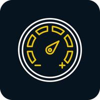 Gauges Dial Line Red Circle Icon vector