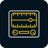 Dial Line Red Circle Icon vector