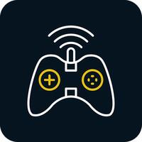 Gaming Line Red Circle Icon vector