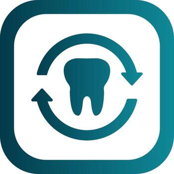 Tooth Glyph Gradient Corner Icon vector