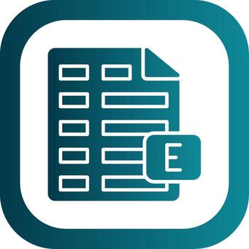 sobresalir glifo degradado esquina icono vector