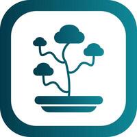 Bonsai Glyph Gradient Corner Icon vector