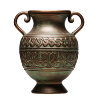 generated ai Vintage pot bronze isolated on transparent background file png