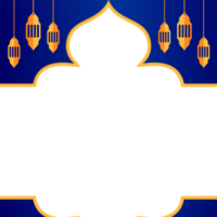 transparent blue frame border, Islamic theme background png