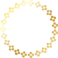 golden circle flower frame png