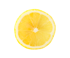 Top view of beautiful yellow lemon half isolated with clipping path in file format png