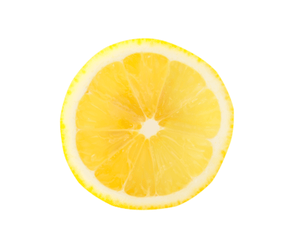 topp se av skön gul citron- halv isolerat med klippning väg i fil formatera png