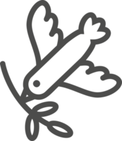 Pâques oiseau icône. Christian religieux contour symbole de Saint oiseau. pictogramme pour houx printemps vacances. png