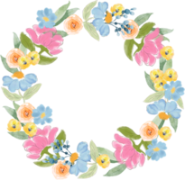 Wreath frame card greetings flower botanical cute love meadow png