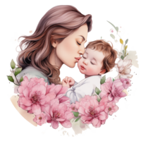 Lovely Mom kiss Baby png